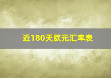 近180天欧元汇率表