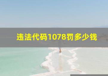 违法代码1078罚多少钱