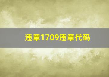 违章1709违章代码