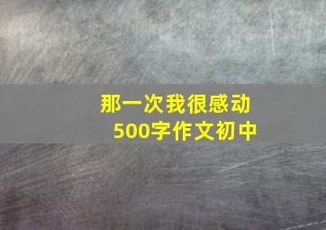 那一次我很感动500字作文初中