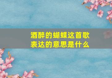 酒醉的蝴蝶这首歌表达的意思是什么