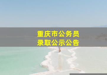 重庆市公务员录取公示公告