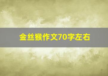 金丝猴作文70字左右