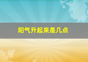 阳气升起来是几点