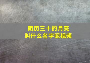 阴历三十的月亮叫什么名字呢视频