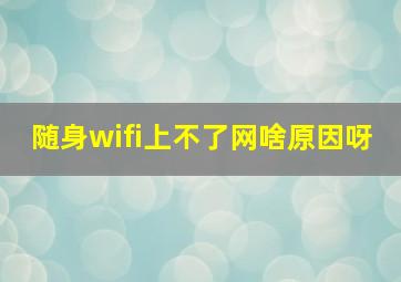 随身wifi上不了网啥原因呀