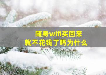 随身wifi买回来就不花钱了吗为什么