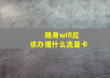 随身wifi应该办理什么流量卡