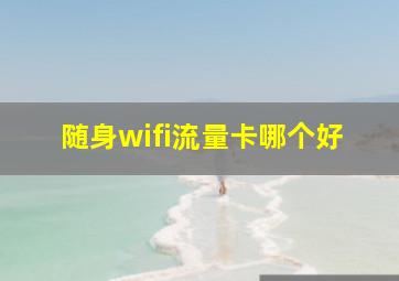 随身wifi流量卡哪个好