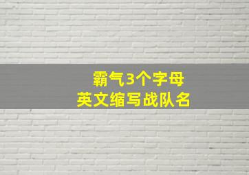 霸气3个字母英文缩写战队名