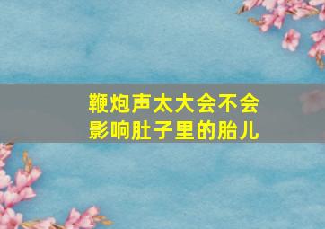 鞭炮声太大会不会影响肚子里的胎儿