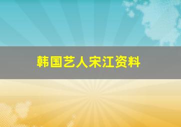 韩国艺人宋江资料