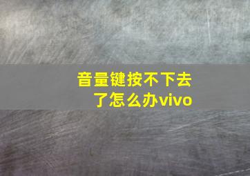 音量键按不下去了怎么办vivo