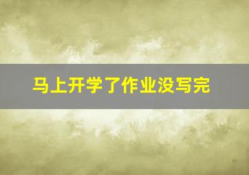 马上开学了作业没写完