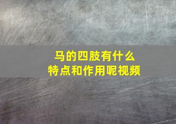 马的四肢有什么特点和作用呢视频