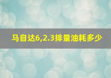 马自达6,2.3排量油耗多少