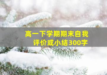 高一下学期期末自我评价或小结300字