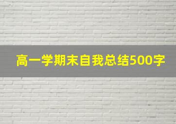 高一学期末自我总结500字