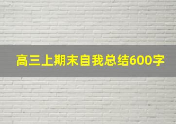 高三上期末自我总结600字