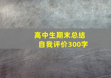 高中生期末总结自我评价300字