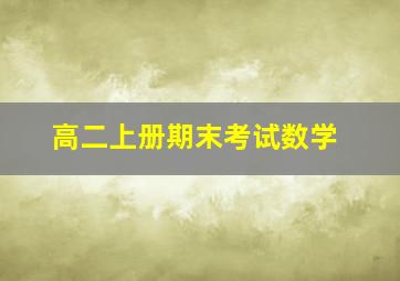 高二上册期末考试数学