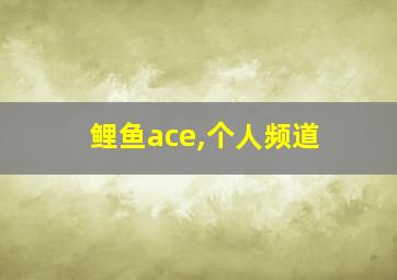 鲤鱼ace,个人频道