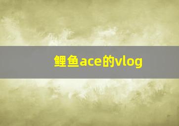 鲤鱼ace的vlog