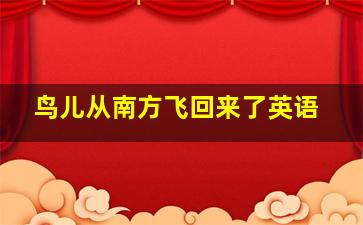 鸟儿从南方飞回来了英语