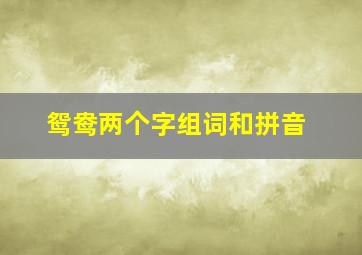 鸳鸯两个字组词和拼音