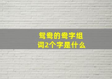 鸳鸯的鸯字组词2个字是什么