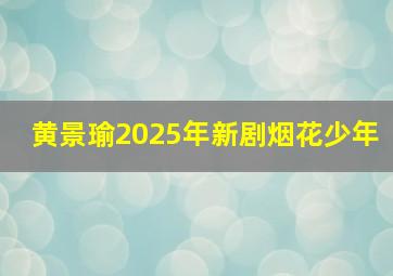 黄景瑜2025年新剧烟花少年